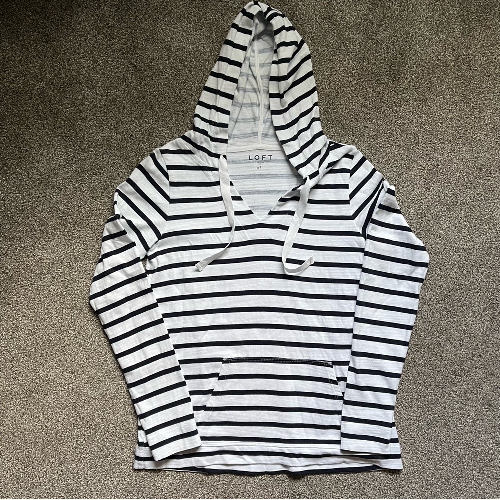 Loft striped hooded top in like new condition
